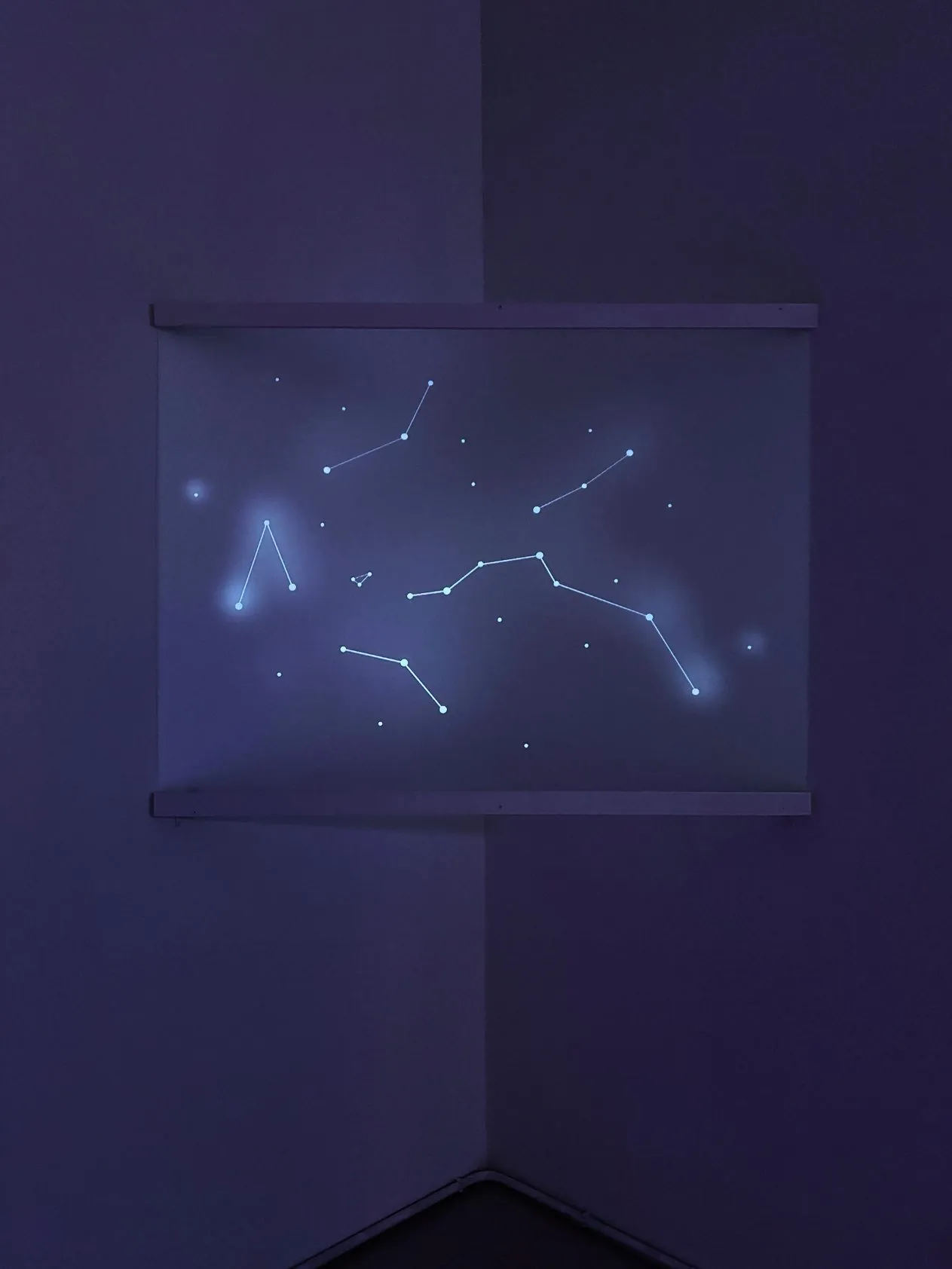 Side view of the constellation projection on acrylic glass
