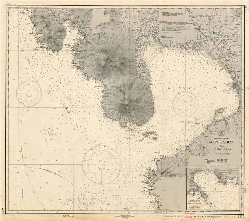 1944 nautical chart of Manila Bay and its approaches